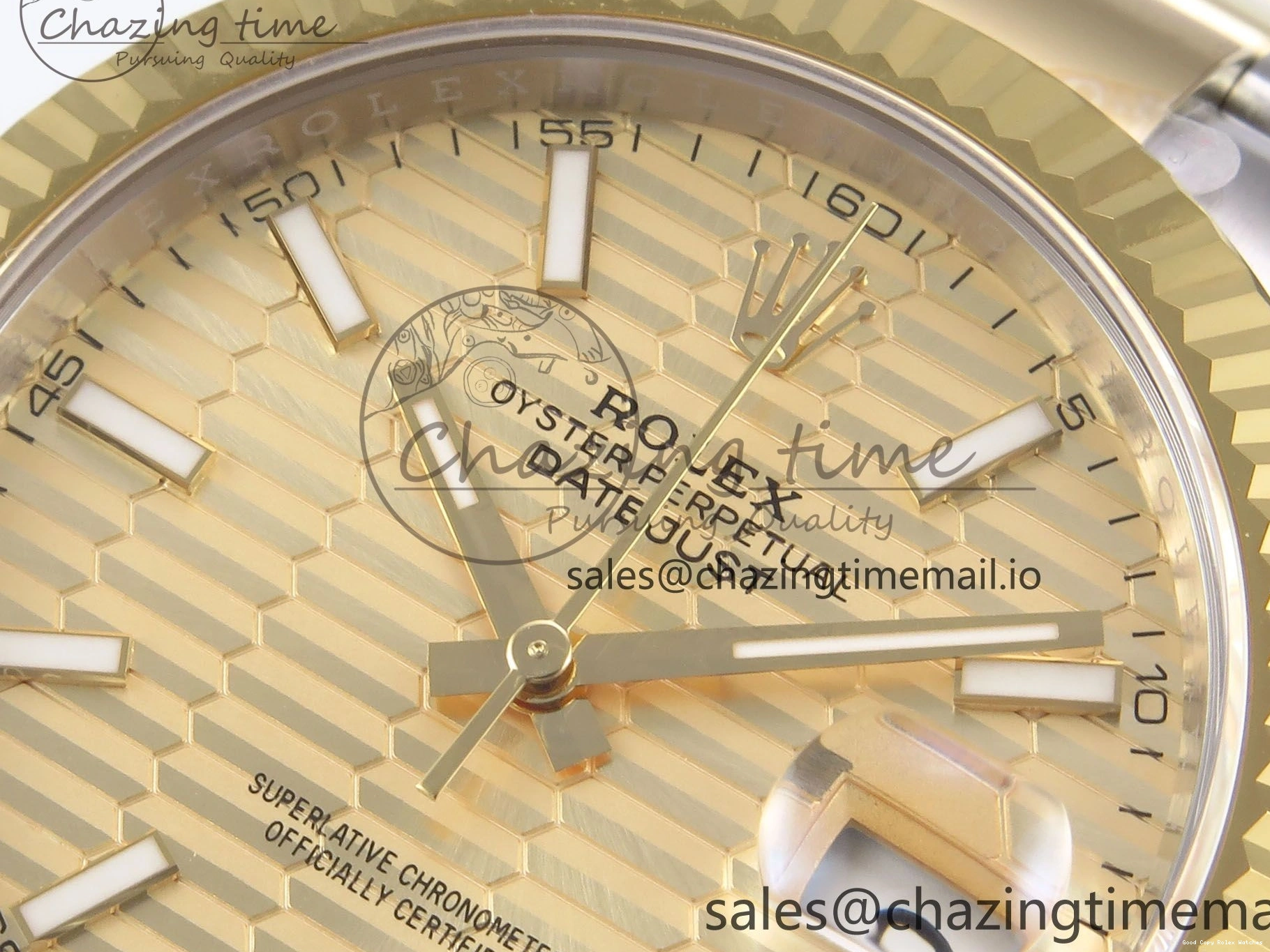 AAA Replica Watches Bracelet Thermal YG Best Edition Dial DateJust 41 Oyster 126333 EWEF SS on 976 YG Textured A 0104